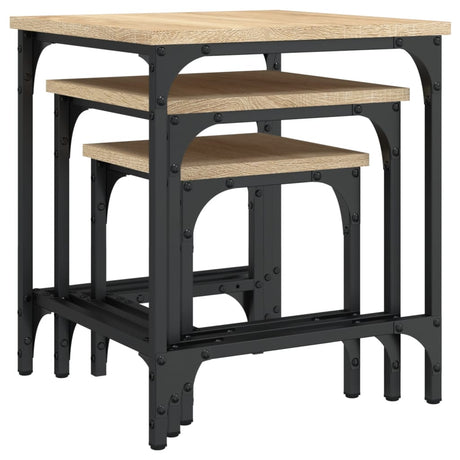 Nesting Coffee Tables 3 Pcs Engineered Wood