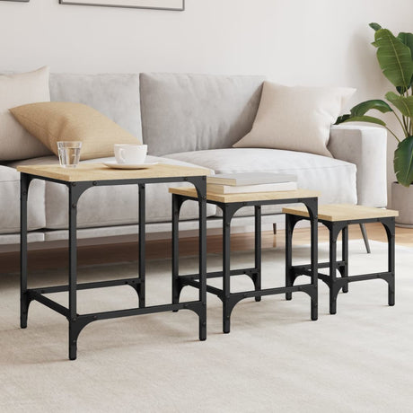 Nesting Coffee Tables 3 Pcs Engineered Wood