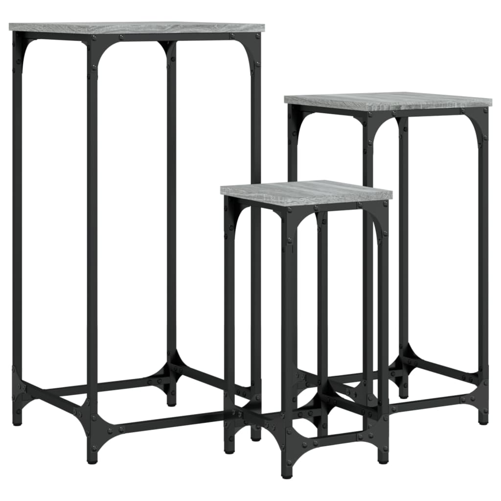 Nesting Side Tables 3 Pcs Engineered Wood