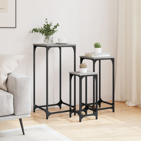 Nesting Side Tables 3 Pcs Engineered Wood