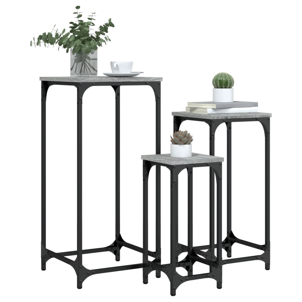 Nesting Side Tables 3 Pcs Engineered Wood