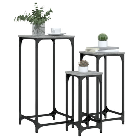 Nesting Side Tables 3 Pcs Engineered Wood
