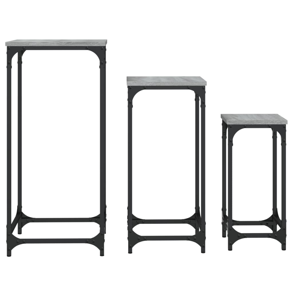 Nesting Side Tables 3 Pcs Engineered Wood
