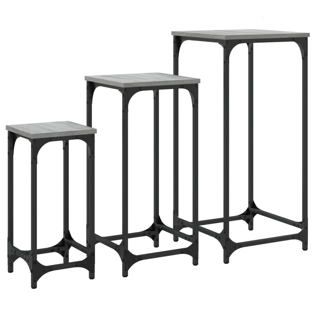 Nesting Side Tables 3 Pcs Engineered Wood