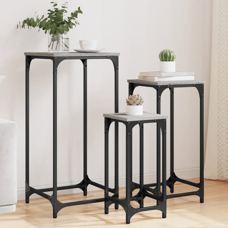 Nesting Side Tables 3 Pcs Engineered Wood