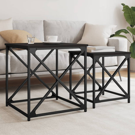 Nesting Coffee Tables 2 Pcs Engineered Wood