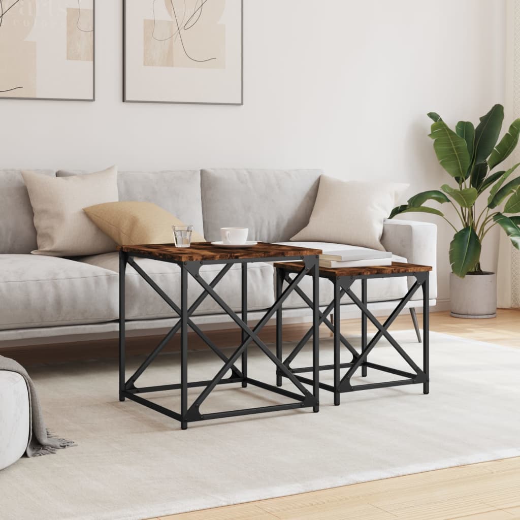 Nesting Coffee Tables 2 Pcs Engineered Wood