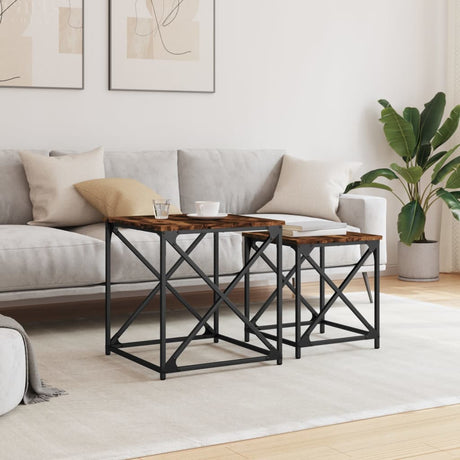 Nesting Coffee Tables 2 Pcs Engineered Wood