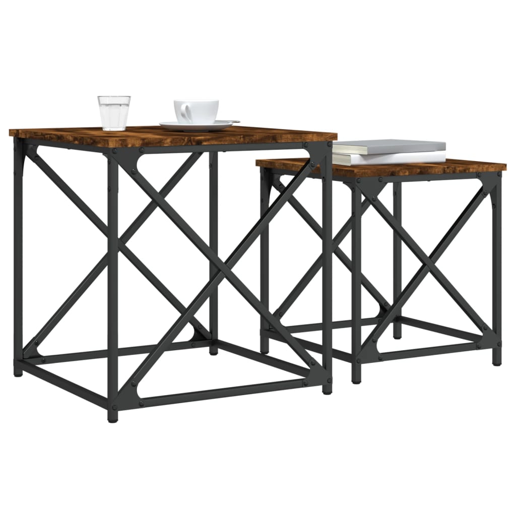 Nesting Coffee Tables 2 Pcs Engineered Wood