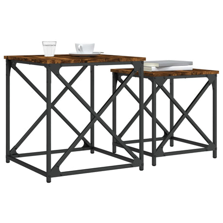 Nesting Coffee Tables 2 Pcs Engineered Wood