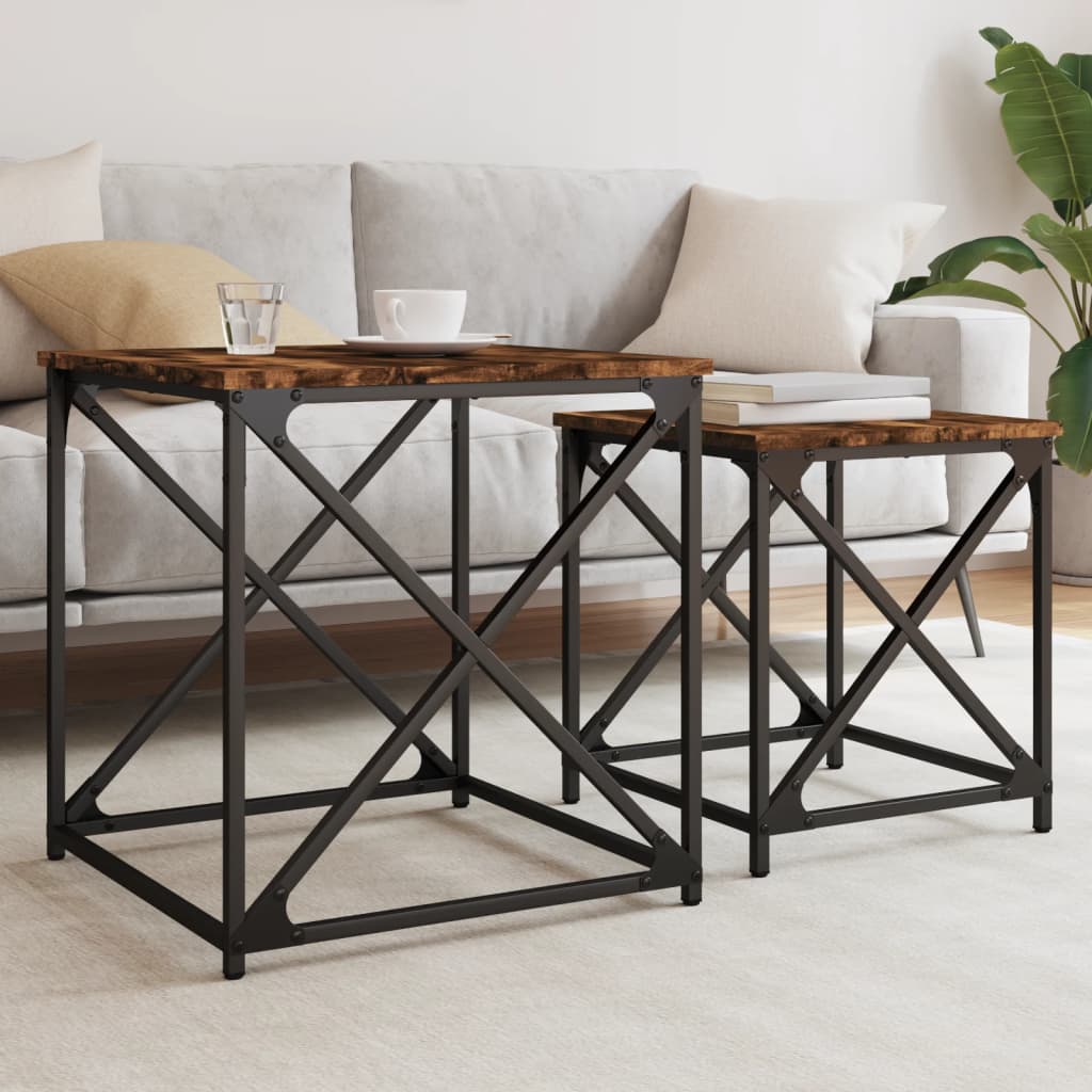 Nesting Coffee Tables 2 Pcs Engineered Wood