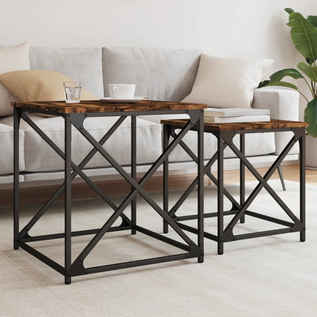 Nesting Coffee Tables 2 Pcs Engineered Wood