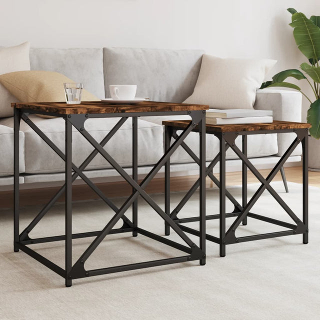 Nesting Coffee Tables 2 Pcs Engineered Wood