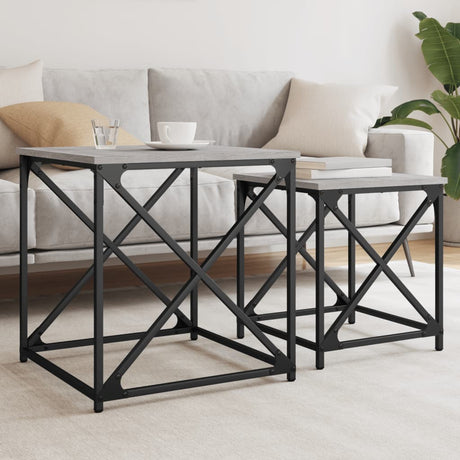 Nesting Coffee Tables 2 Pcs Engineered Wood