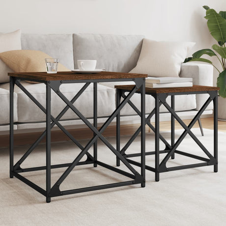 Nesting Coffee Tables 2 Pcs Engineered Wood