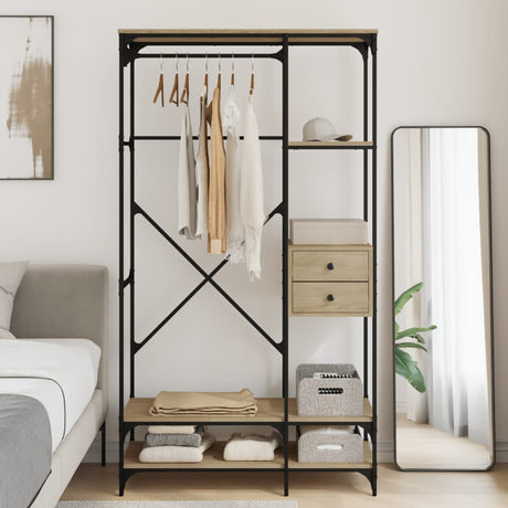 Wardrobe With Drawers 100X40X180 Cm Engineered Wood