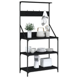 Baker's Rack With Hooks 4-Tier Engineered Wood