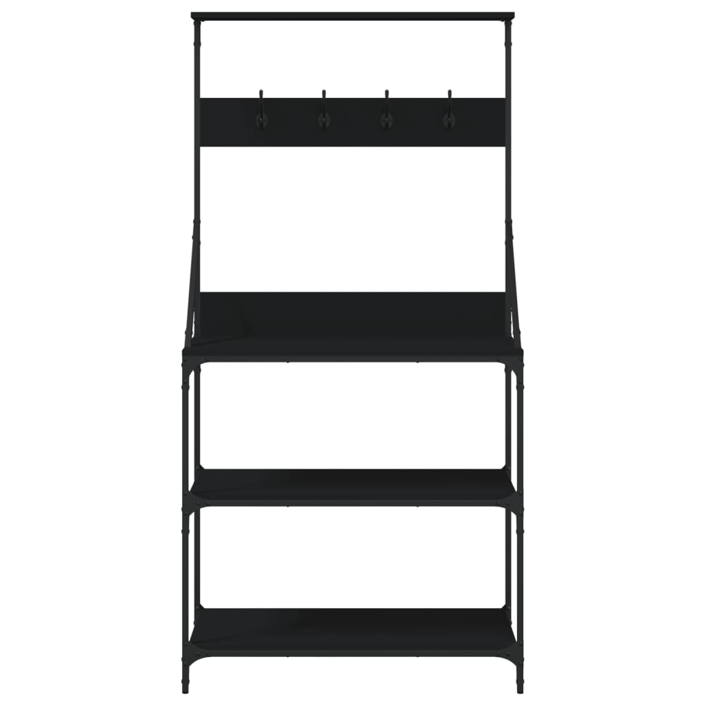 Baker's Rack With Hooks 4-Tier Engineered Wood