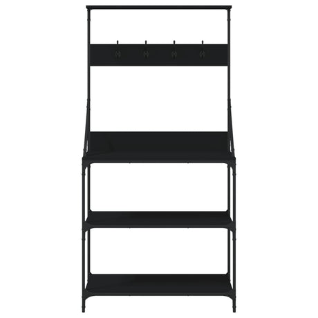 Baker's Rack With Hooks 4-Tier Engineered Wood