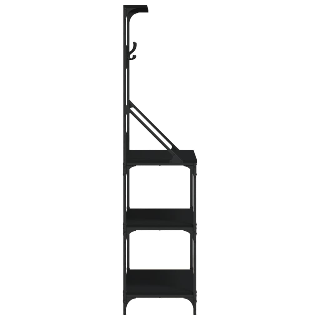 Baker's Rack With Hooks 4-Tier Engineered Wood