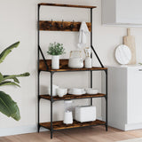 Baker's Rack With Hooks 4-Tier Engineered Wood