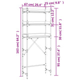 Washing Machine Shelf 67X25X163 Cm Engineered Wood