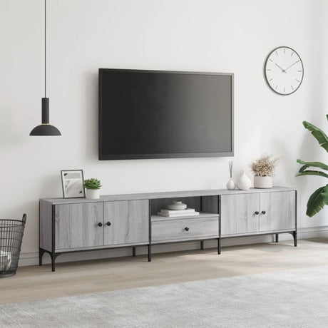 Tv Cabinet With Drawer 200X25X44 Cm Engineered Wood