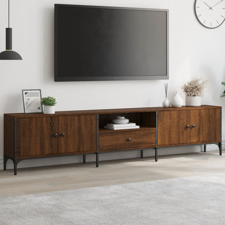 Tv Cabinet With Drawer 200X25X44 Cm Engineered Wood