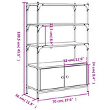 Bookcase 3-Tier 70X30X109.5 Cm Engineered Wood