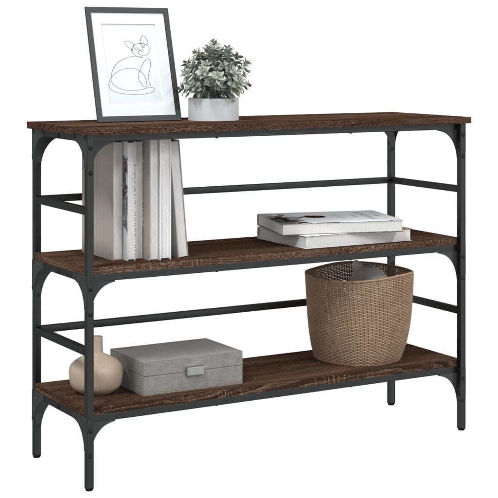 Console Table Brown Oak 100x32x75 cm Engineered Wood