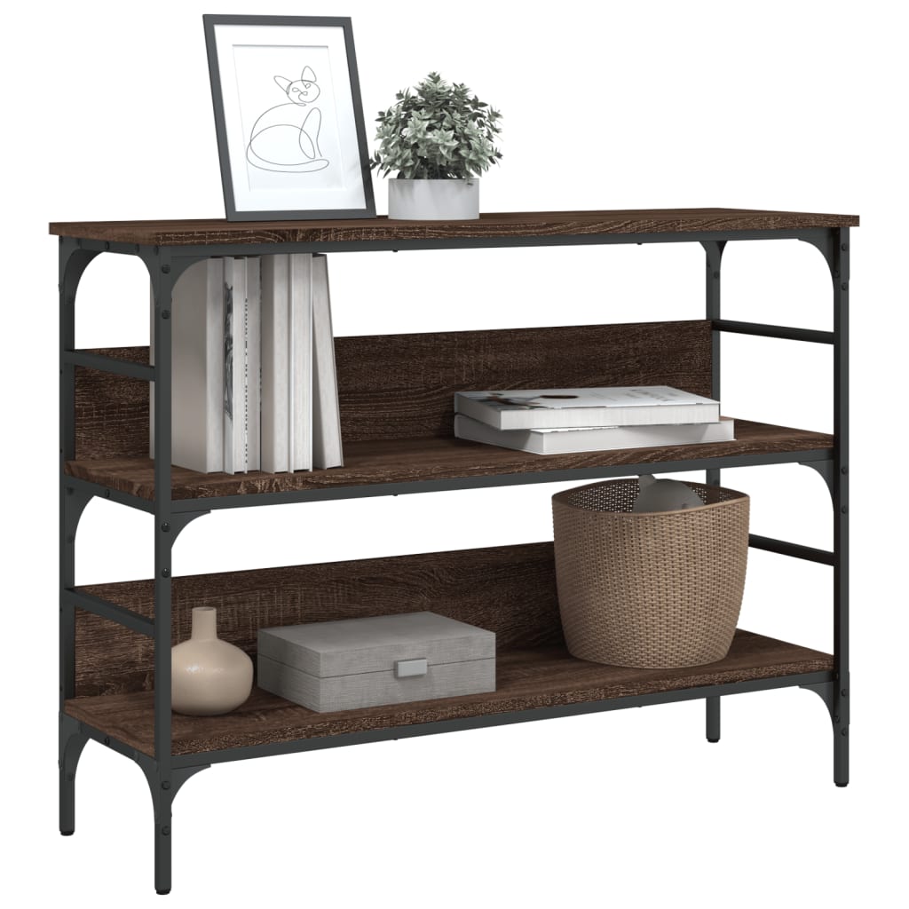 Console Table Brown Oak 100x32x75 cm Engineered Wood