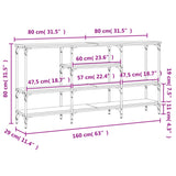 Console Table 160X29X80 Cm Engineered Wood