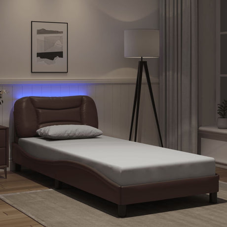 Bed Frame With Led Without Mattress &quot;Hvar&quot; Single