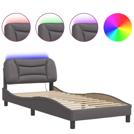 Bed Frame With Led Without Mattress &quot;Hvar&quot; Single