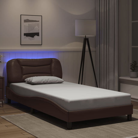 Bed Frame With Led Without Mattress &quot;Hvar&quot; Single