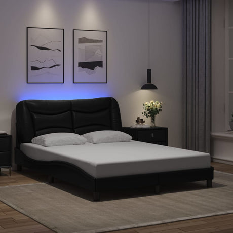 Bed Frame With Led Without Mattress &quot;Hvar&quot; Single