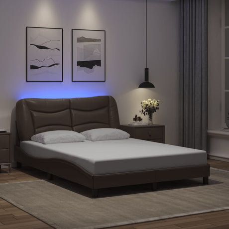 Bed Frame With Led Without Mattress &quot;Hvar&quot; Single
