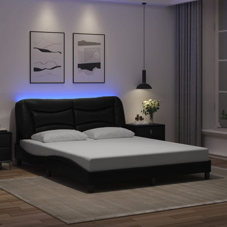 Bed Frame With Led Without Mattress &quot;Hvar&quot; Single