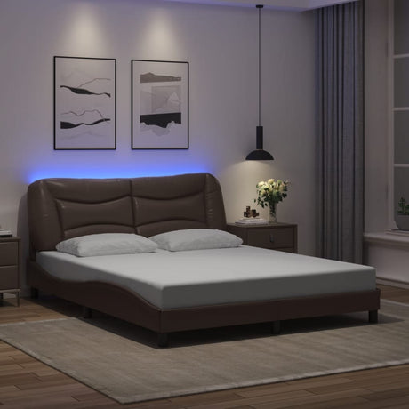 Bed Frame With Led Without Mattress &quot;Hvar&quot; Single