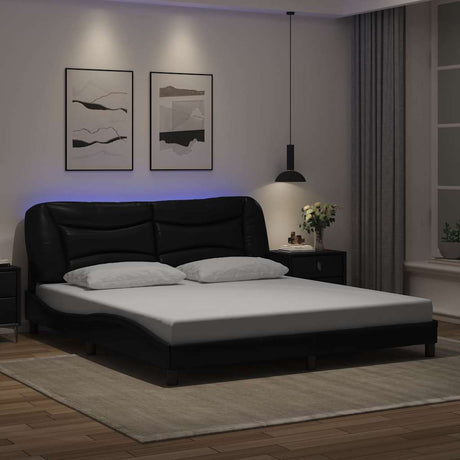 Bed Frame With Led Without Mattress &quot;Hvar&quot; Single