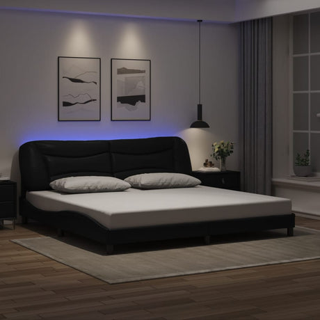 Bed Frame With Led Without Mattress &quot;Hvar&quot; Single