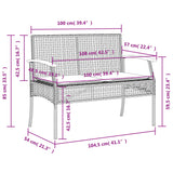 5 Piece Garden Dining Set With Cushions Grey Poly Rattan