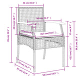 5 Piece Garden Dining Set With Cushions Grey Poly Rattan