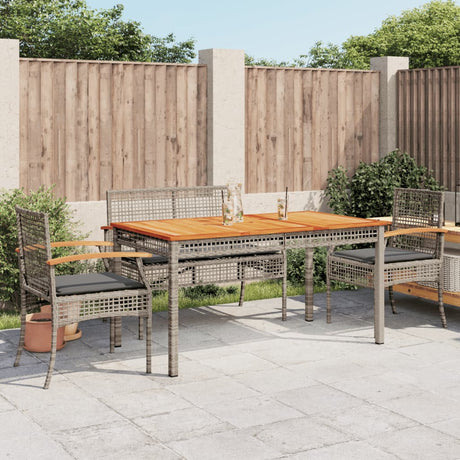 5 Piece Garden Dining Set With Cushions Grey Poly Rattan