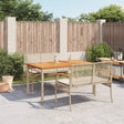 7 Piece Garden Dining Set With Cushions Beige Poly Rattan