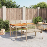 7 Piece Garden Dining Set With Cushions Beige Poly Rattan