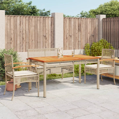 7 Piece Garden Dining Set With Cushions Beige Poly Rattan