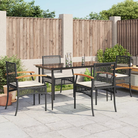 3 Piece Garden Dining Set With Cushions Poly Rattan