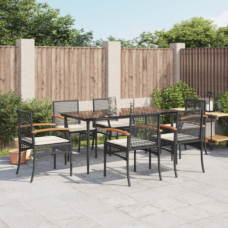 3 Piece Garden Dining Set With Cushions Poly Rattan