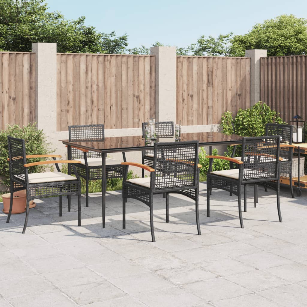 3 Piece Garden Dining Set With Cushions Poly Rattan